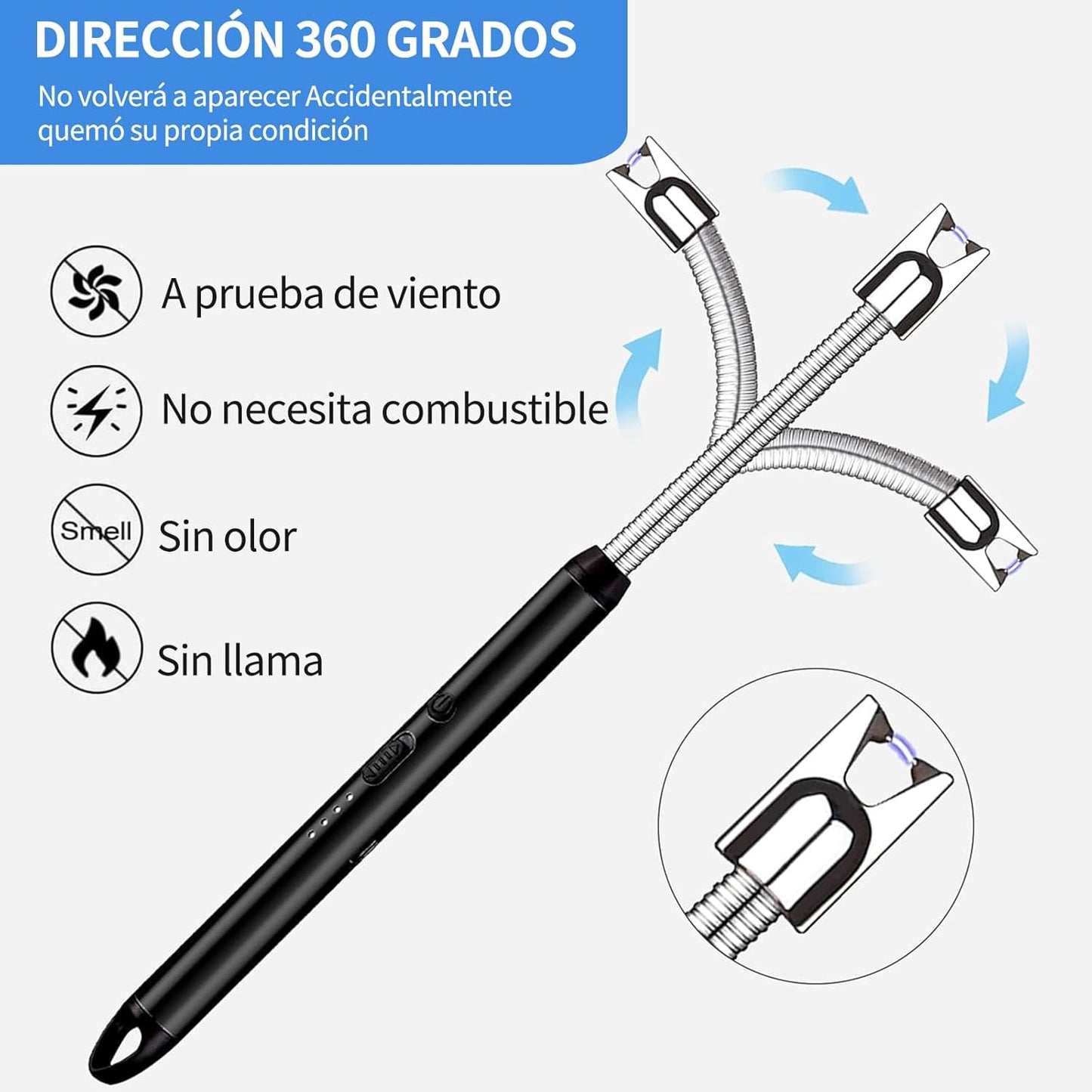 2 Pcs Encendedor Electrónico, Encendedor Electrico USB Recargable.