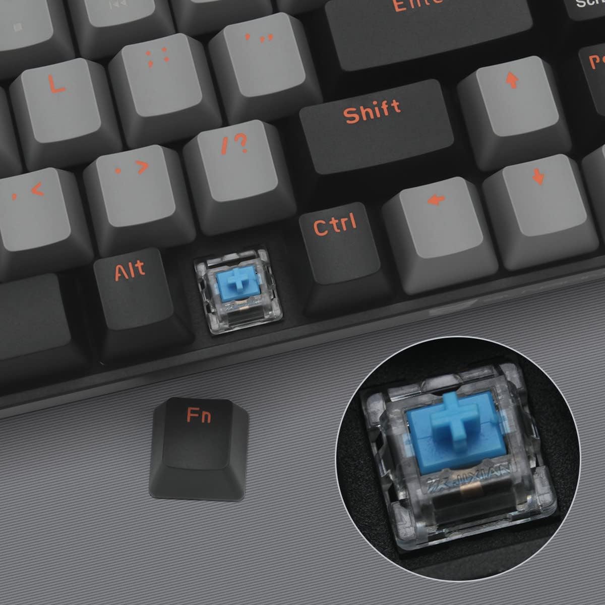 Qisan Teclado mecánico para juegos de modo dual 2.4G/BT.