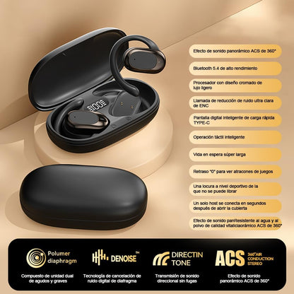 EWTTO Auriculares Abiertos Bluetooth 5.3, Auriculares Inalámbricos Deportivos.