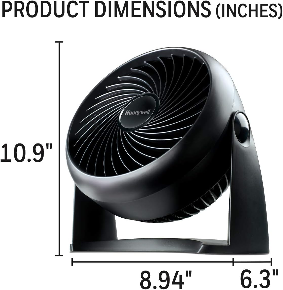 Honeywell HT-900 TurboForce,Ventilador de circulación de aire, color negro.