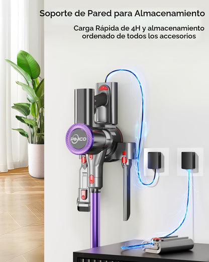 Aspiradora inalámbrica, 25 kPA Recargable, Filtro HEPA, Compacta.