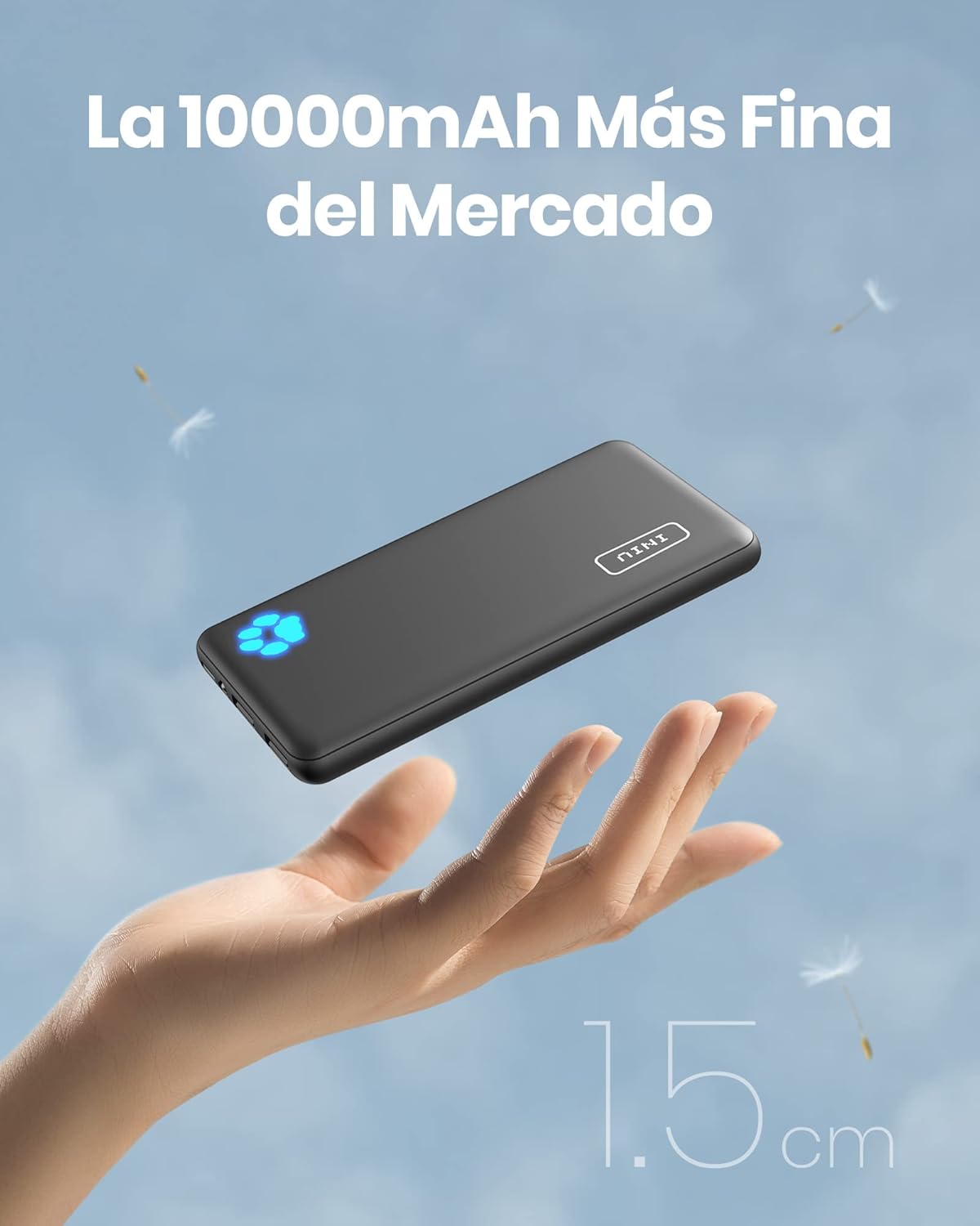 INIU Power Bank, USB C más Delgado 10000mAh Bateria Portatil.