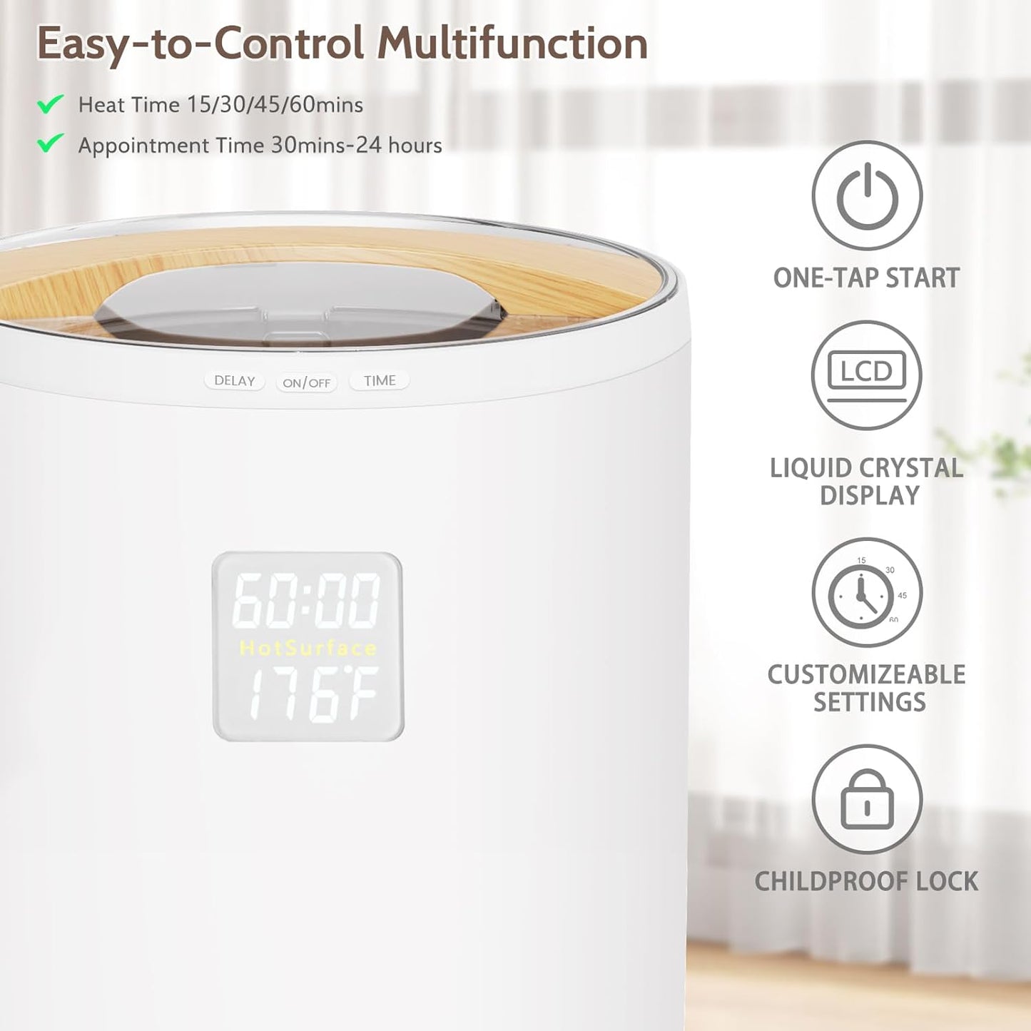 Keenray - Calentador De Toallas, Temporizador, Bloqueo Ninos