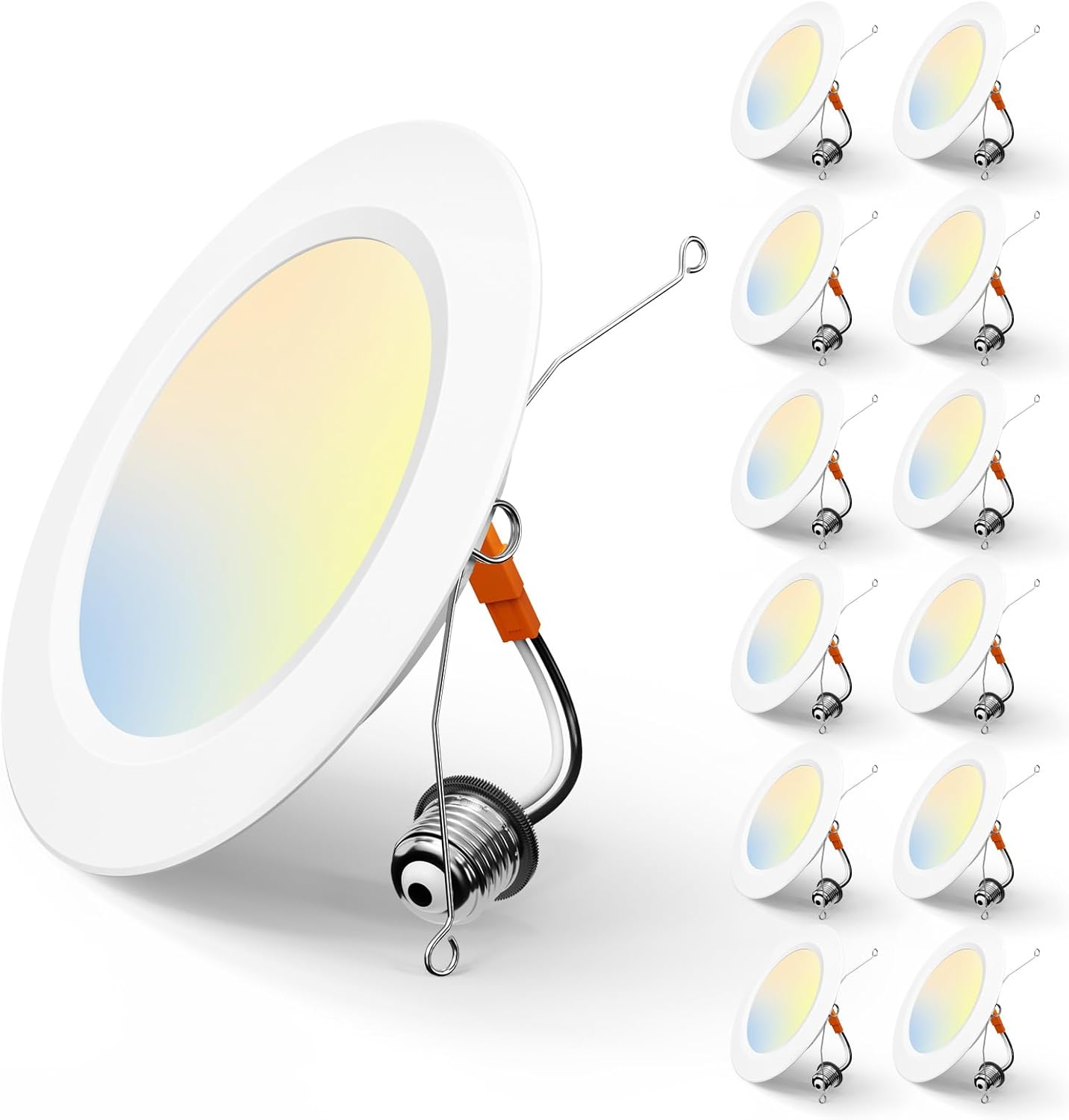 Iluminación LED empotrable de 5/6 pulgadas 5CCT, 20Pcs, AMICO.