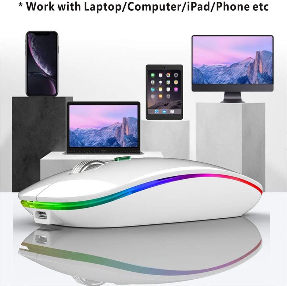 Ratón inalámbrico Bluetooth TENMOS, LED delgado.