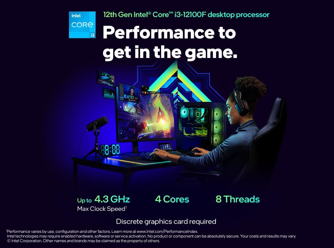 Procesador de escritorio Intel Core i3-12100F (USADO)