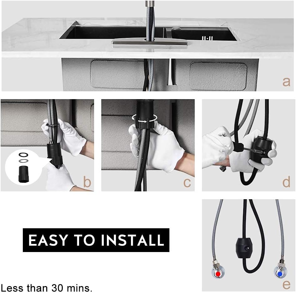 Grifo de cocina moderno con rociador extraíble de una sola manija.