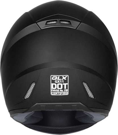 GLX Casco compacto, ligero, cara completa, visera extra tintada. Talla L