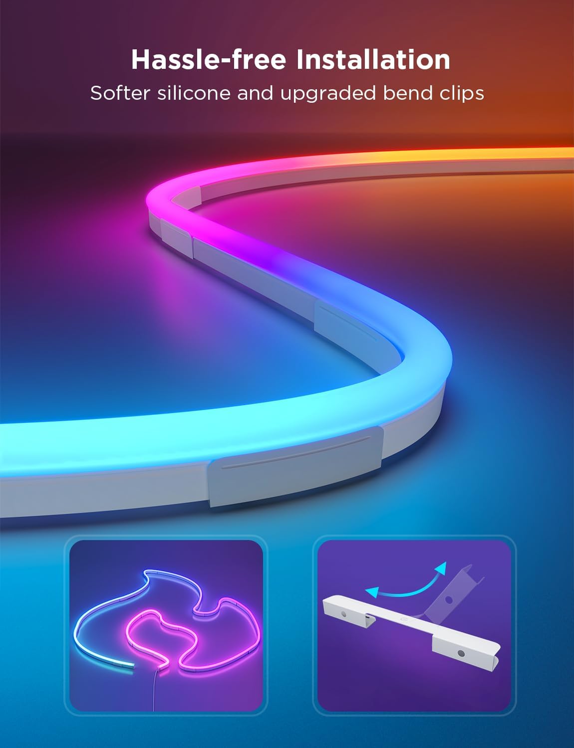 Luces de neón, LED Smart, Govee, Rope light 2, cable blanco.