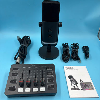FIFINE AmpliGame KS5 Micrófono AM8 Mezclador SC3 XLR