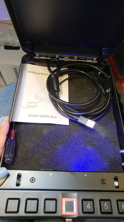 Caja Fuerte Biométrica Para 2 Pistolas Huella PIN Llave Rápida