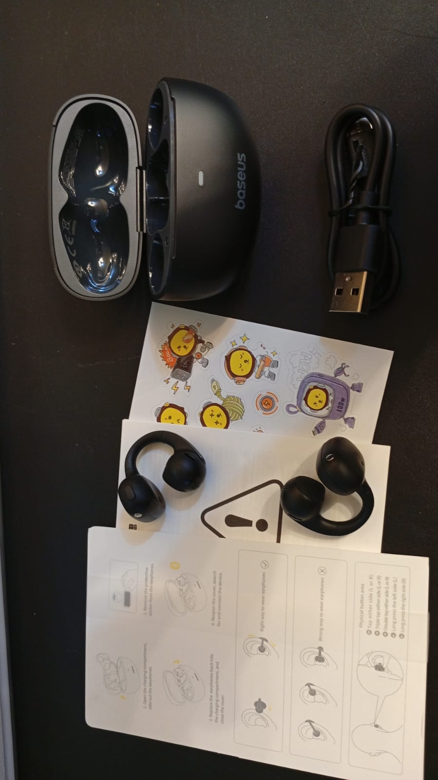 Auriculares abiertos de clip, Baseus MC1, BT , iPhone, Android.