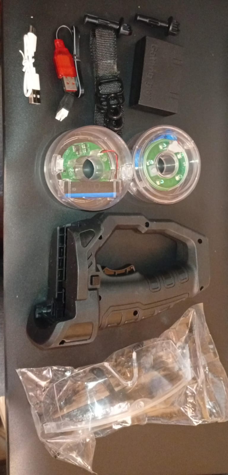 Pistola de agua eléctrica Gatling para adultos y niños, luz LED.