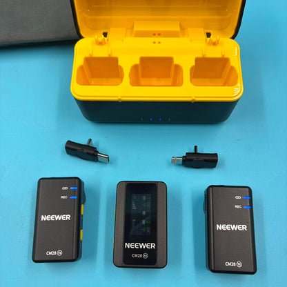 NEEWER CM28 Micrófono Lavalier Inalámbrico 2TX 1RX 4GB