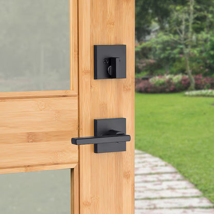 Kwikset Juego Cerradura y Manija Negro Mate Exterior