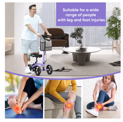 Andador de rodilla dirigible Cosywill, plegable, alternativa a las muletas.