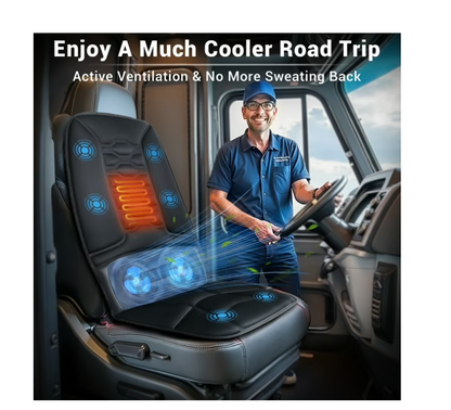 Masajeador de espalda, calor y frío, 6 motores vibratorios y 2 ventiladores.