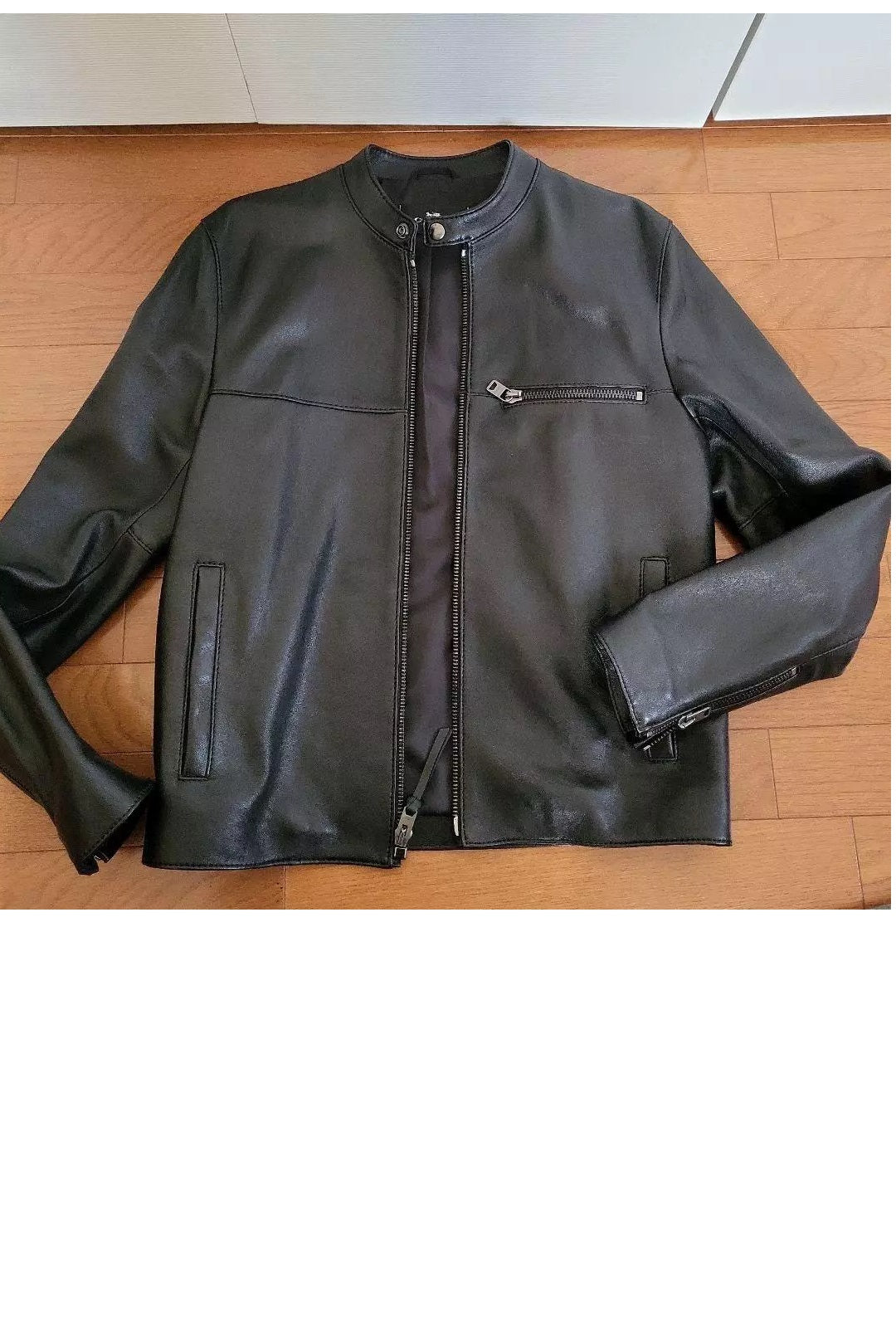 Chaqueta de cuero, de corredor, COACH original, negro (USADA).