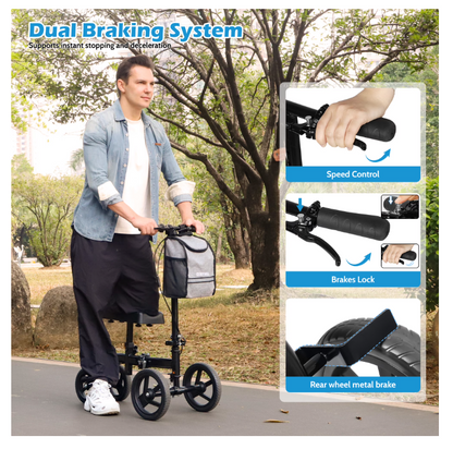 Andador de rodilla para adultos, Plegable, Alternativa a Muletas, Cosywill.