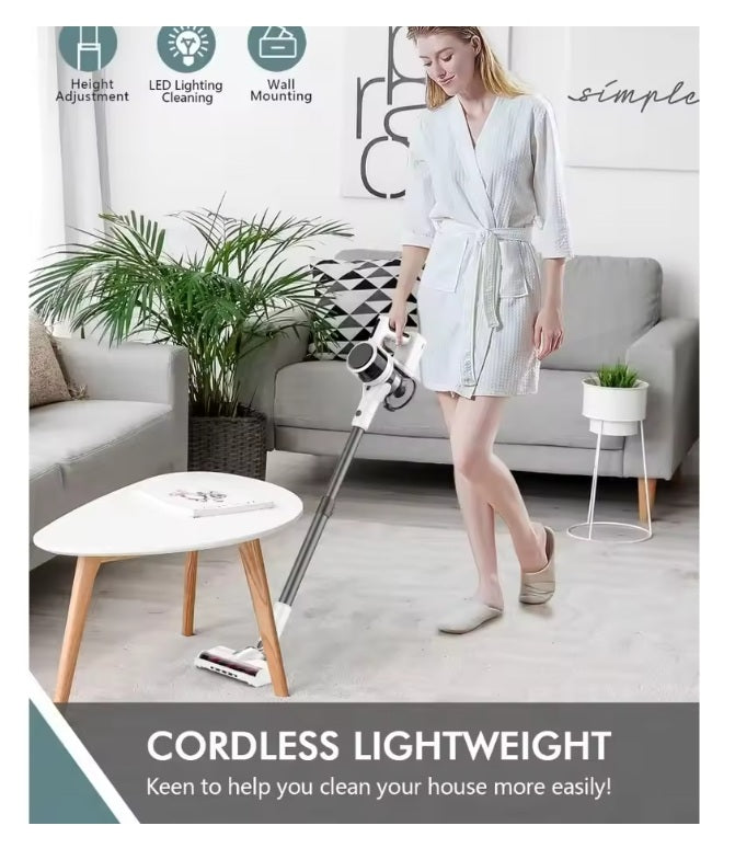 Aspiradora vertical inalámbrica de 2200 MAh, 2 modos ajustables