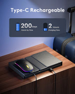 Teclado plegable retroiluminado portatil con mouse