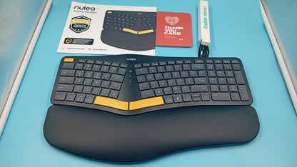 Nulea Teclado ergonómico inalámbrico, USB-C, retroiluminado.