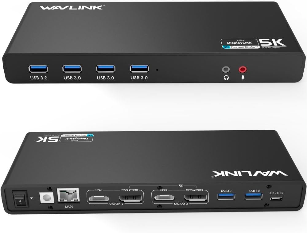 Docking Station WAVLINK 15 en 1 DisplayLink USB-C