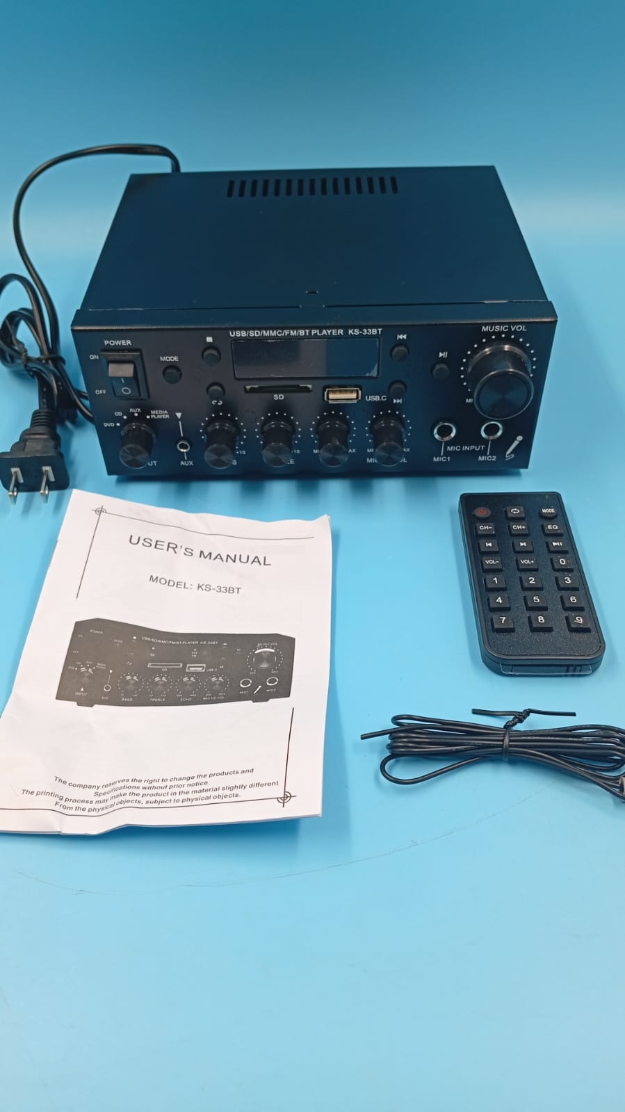 Receptor amplificador de audio estéreo KS-33BT