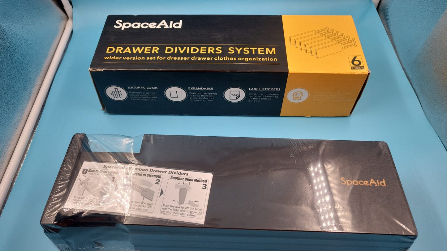 Organizador grande para cajones de cocina, divisores de bambú expandibles