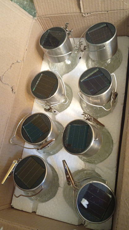 Luces solares, esféricas con pinzas para colgar, multicolor.