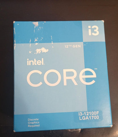 Procesador Intel Core i3-12100F caché de 12 MB, LGA1700.