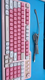 Teclado Inalámbrico Con Botón Multimedia Triple Modo Aula F3099