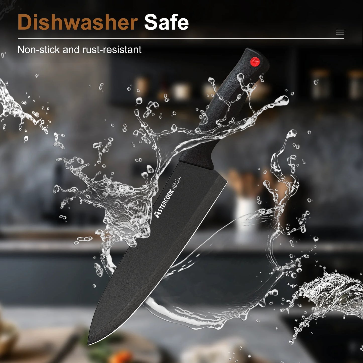 Juego de Cuchillos de Cocina de 14 Pzas con Afilador Incorporado. ASTERCOOK