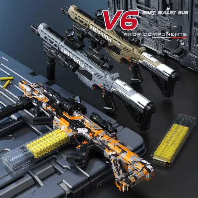 Pistola eléctrica de juguete, balas blandas de alta velocidad. (USADO).