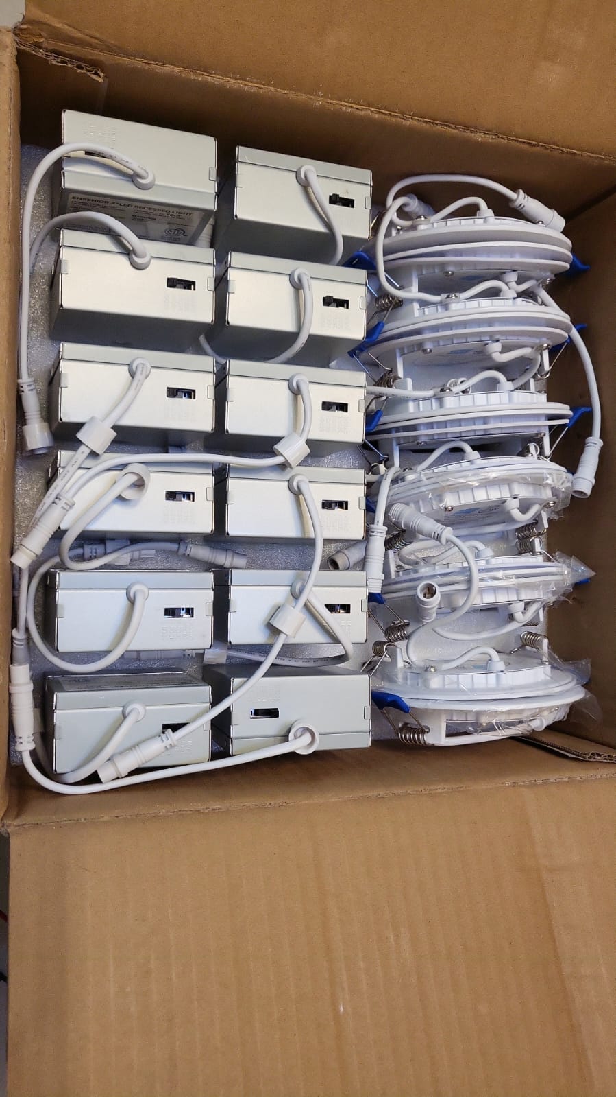 Luces LED empotrables de techo 4" 6000K, 12 PACK ultra finas. Ensenior