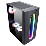 Gabinete Eagle Warrior Loop RGB, Cristal Templado, ATX, Micro ATX