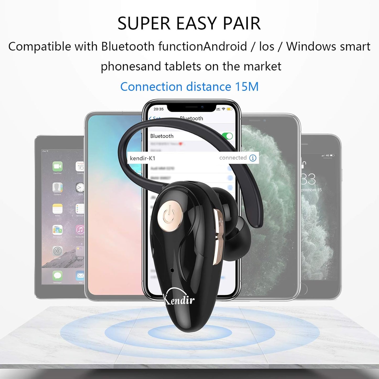 Kendir Auriculares Bluetooth V5.0 ultraligeros inalámbricos