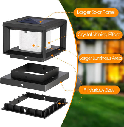 Luces Solares para Postes, 8 piezas, Impermeables con efecto brillo.