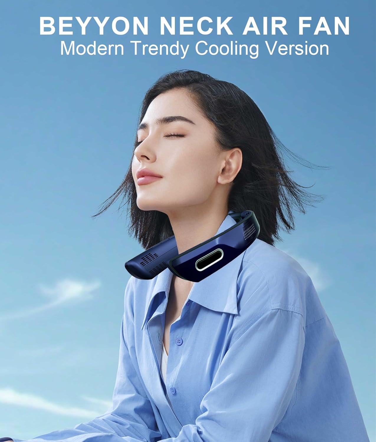 Ventilador de cuello portátil, sin aspas, flujo de aire. (USADO).