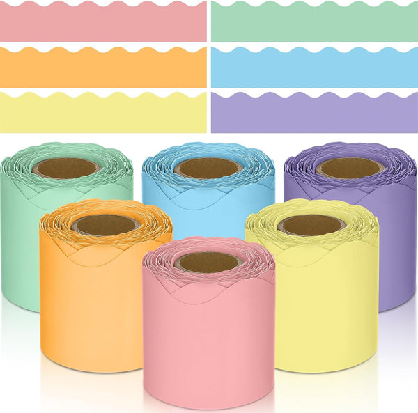 Rollos para decorar bordes coloridos, Taobary 6 pack Macaron, Imperm.