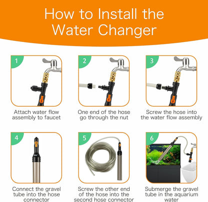 Hygger Kit de cambio de agua para acuario, limpiador semiautomático.