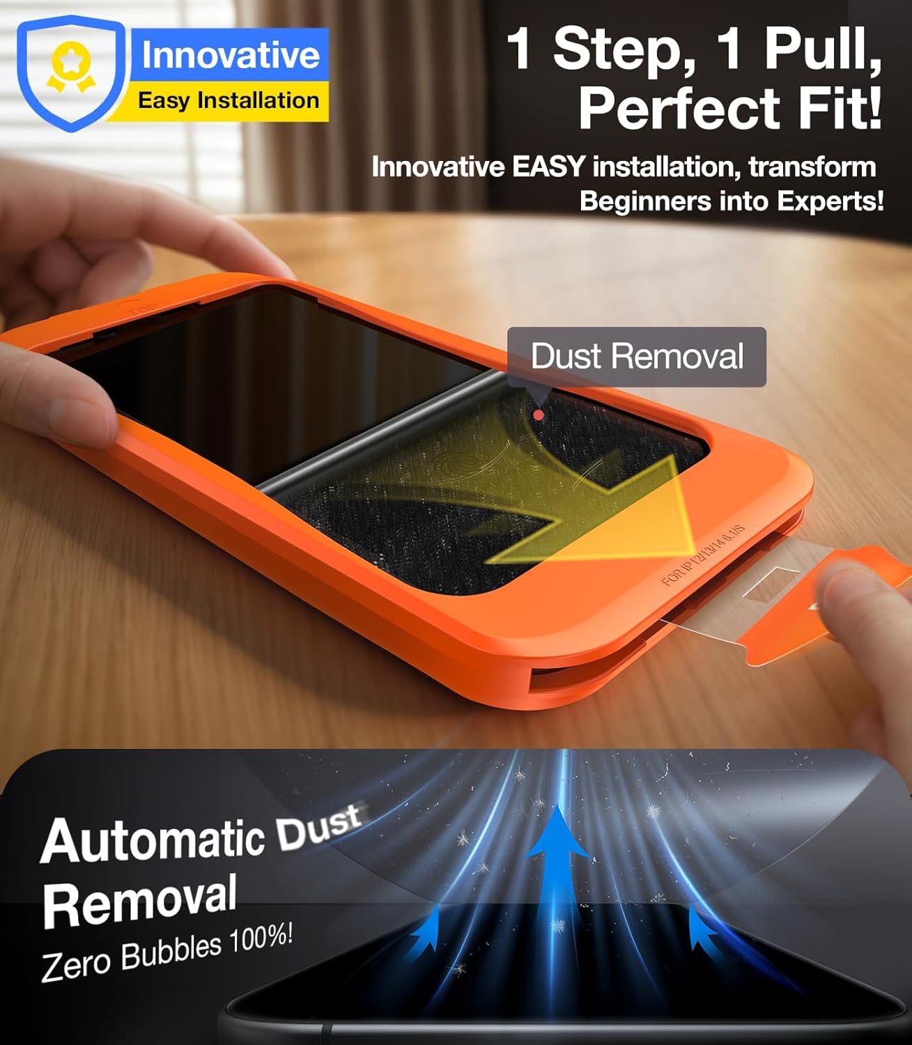 Protector de pantalla para iPhone 15 Pro, UltraGlass superior 9H.