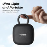 Altavoz Bluetooth portátil con mosquetón ajustable, TOZO PE1