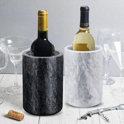 Soporte para utensilios de cocina y enfriador de vino, mármol blanco natural