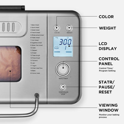 Máquina De Pan Automática Neretva PE8866 2LB 20 EN 1