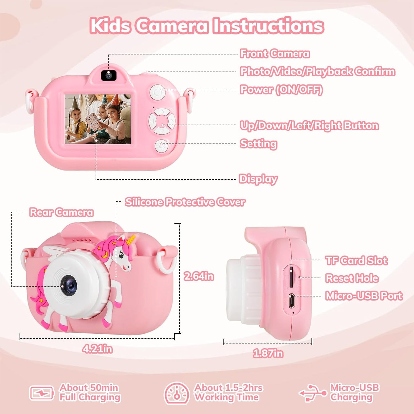 Cámara para niños pequeños juguetes para niñas.