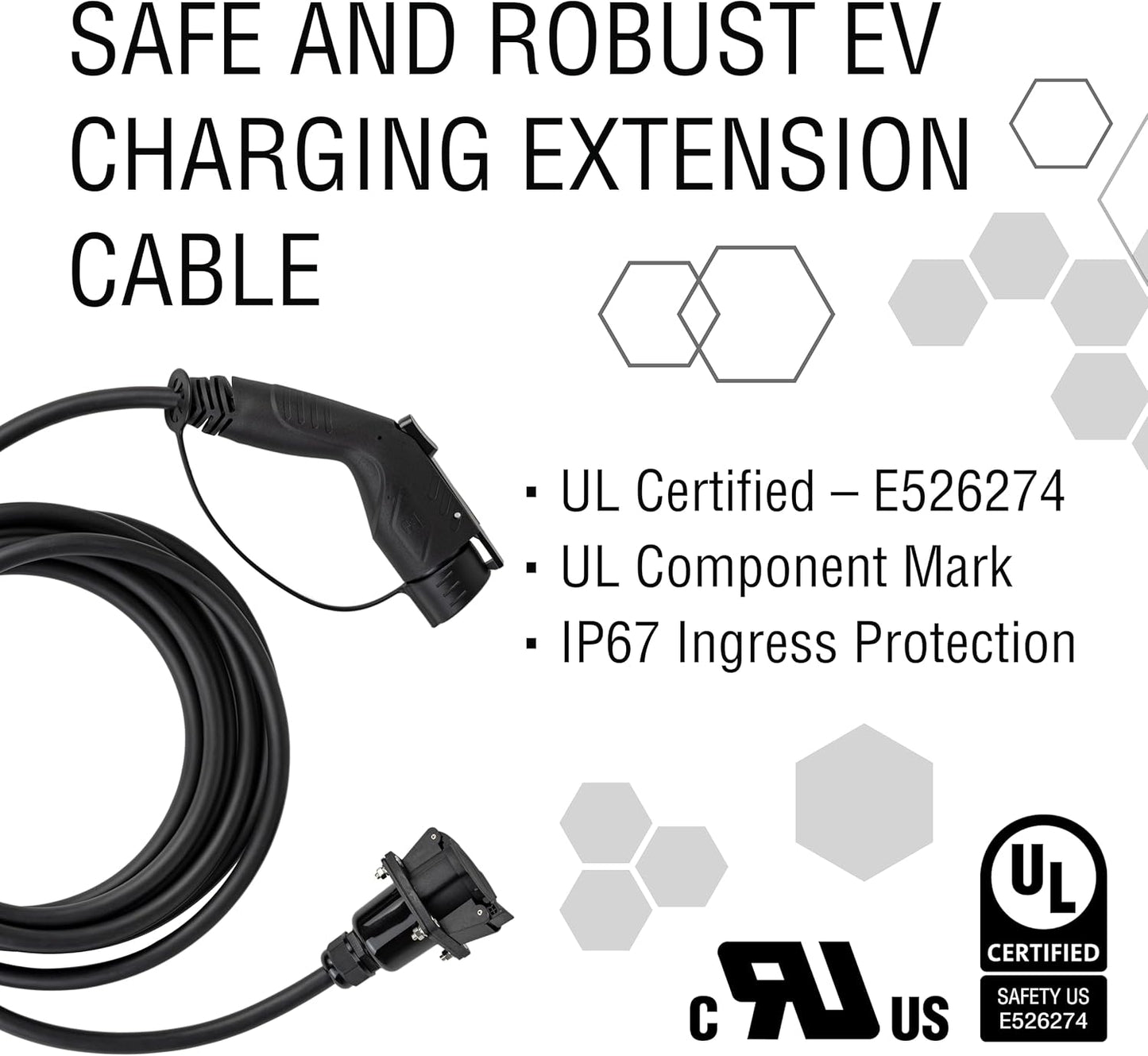 Cable de extensión de estación de Carga, EV Nivel 2, KEMA-KEUR.
