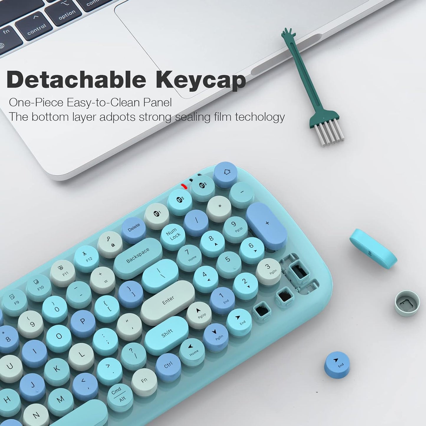 MOFII Teclado Bluetooth inalámbrico, p/iPhone, iPad, Android, Windows, MAC.