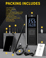 Mini-compresor portátil con manómetro Servomaster, Luz SOS.