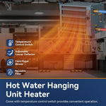 Calentador hidronico de 50.000 BTU, calor de agua a aire.(DETALLE).
